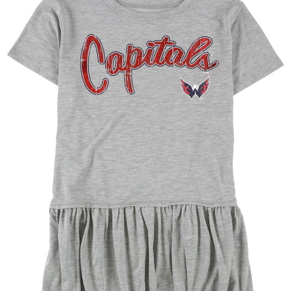 Touch Womens Washington Capitals Peplum Graphic T-Shirt, Grey, Medium