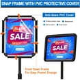thumbnail image 3 of Sign Holder - 8.5x11" 2PCS Adjustable Sign Stand Poster Holder with Heavy Metal Base for Floor Sign Standing Display, 360° Rotation Pedestal Floor Stand for Business Restaurant Mall (Black), 3 of 6