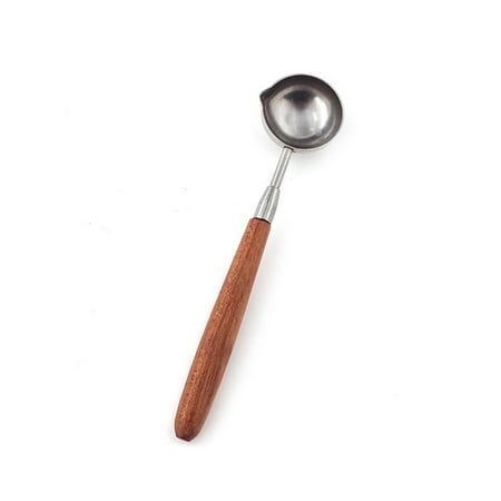 

QIFEI Wax Spoon Big Wooden Handle Sealing Spoon Vintage Brass Melting Spoon Wax Seal Warmer for Wax Seal Stamp Envelope Letter Art Craft