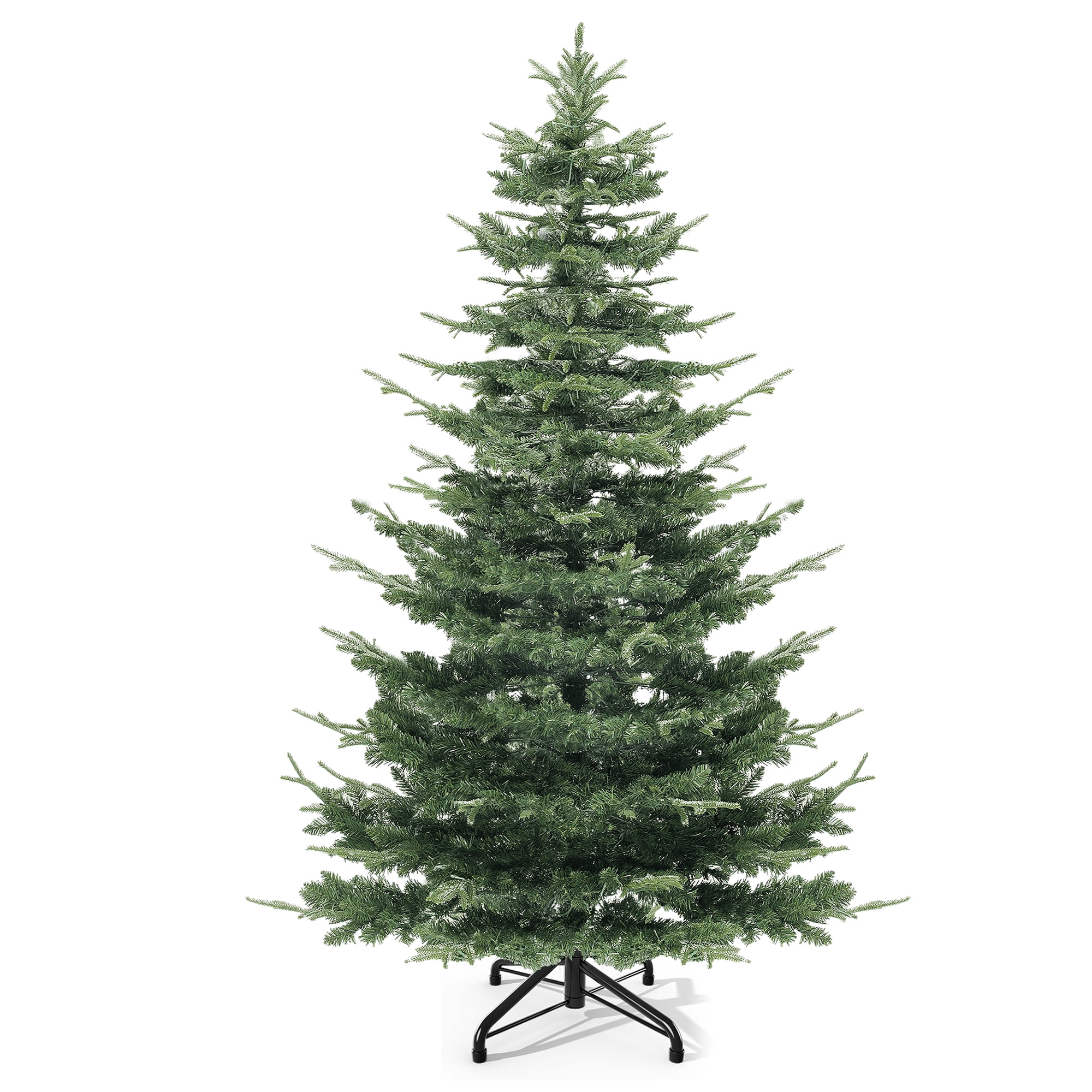 Uforic 7.5ft Pre-Lit Aspen Fir Christmas Tree,Holiday Crystal Decoration Layered Christmas Tree with 1319 PE & PVC Branch Tips and 700 Lights,Green
