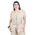 thumbnail image 4 of Set sin mangas con cinto Roman Fashion /Tallas Extras, 4135 (Beige) beige 42, 4 of 6