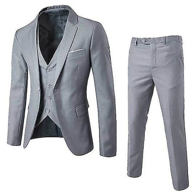 Traje de hombre de corte entallado, traje de 3 piezas, traje de boda y baile