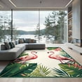 thumbnail image 2 of ODIKA 6'x9' Ultra-Soft Area Rug, Leaves Symmetrical Banana Frond Botanical Border Jungle Motif None Washable, Bare feet friendly, Silk-Touch for Guest Room, Bedroom, 2 of 7