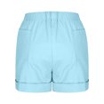 thumbnail image 7 of biudgviw Summer Shorts for Women Drawstring Wide Leg Shorts Rolled Hem Plus Size High Waisted Bermuda Shorts with Pockets, 7 of 7