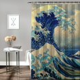 thumbnail image 2 of Orinice Wave Bathroom Decor Set Colorful Luxurious Graphic Print Polyester Fabric Shower Curtain Set with Hooks 60x72, 2 of 7