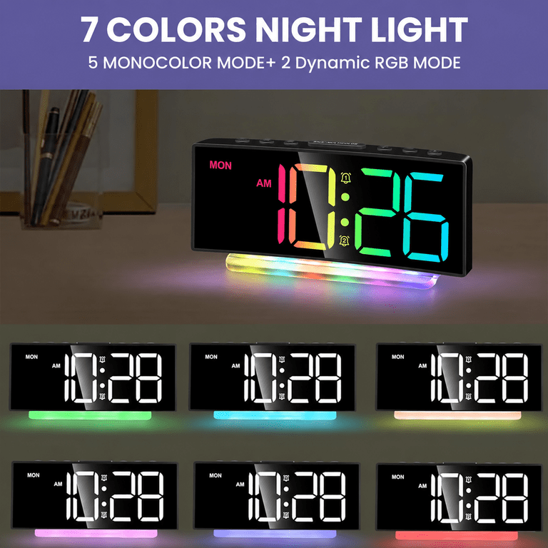 Daybetter Digital Bedside Alarm Clock with RGB Night Light photo 3