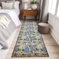 thumbnail image 4 of Purple Hydrangea 2'x6' Runner Rugs for Hallway Kitchen Bedside Non Slip Washable, Spring Floral Elegant Pastoral Vintage Entryway Rug Runners with Rubber Backing, Long Carpet Runner for Laundry Room, 4 of 8