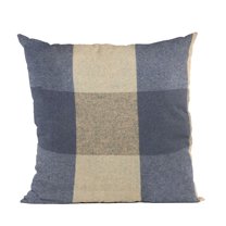 Plutus 20" x 20" Squares Plaid Luxury Throw Pillow in Blue