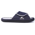 thumbnail image 3 of Men Adjustable Arch Support Slippers, Memory Foam Fuzzy Open Toe Velcro Flat Slides, 3 of 7
