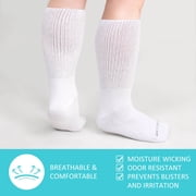 Diabetic Socks, AMITOFO 3 Pairs Diabetic Socks for Men Women Extra Wide Calf Size 13 15 for Swollen Feet, Cotton Edema Bariatric Must Haves Neuropathy Socks, White