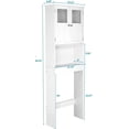 thumbnail image 2 of SAZYY Over The Toilet Storage Cabinet with Adjustable Shelf White Bathroom Floor Organizer Space Saver with Double Doors, 67" Height, 2 of 9