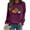 Purple, variant on EQWLJWE Long Sleeve Shirts for Women Clearance Fashion Women Comfortable Casual Squash Letter Printed Pullover Round-Neck Long Sleeve T-Shirt Blouse Tops Fall Clothes for Women