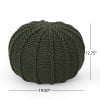 thumbnail image 3 of GDF Studio Agatha Modern Knitted Cotton Round Pouf, Green, 3 of 7