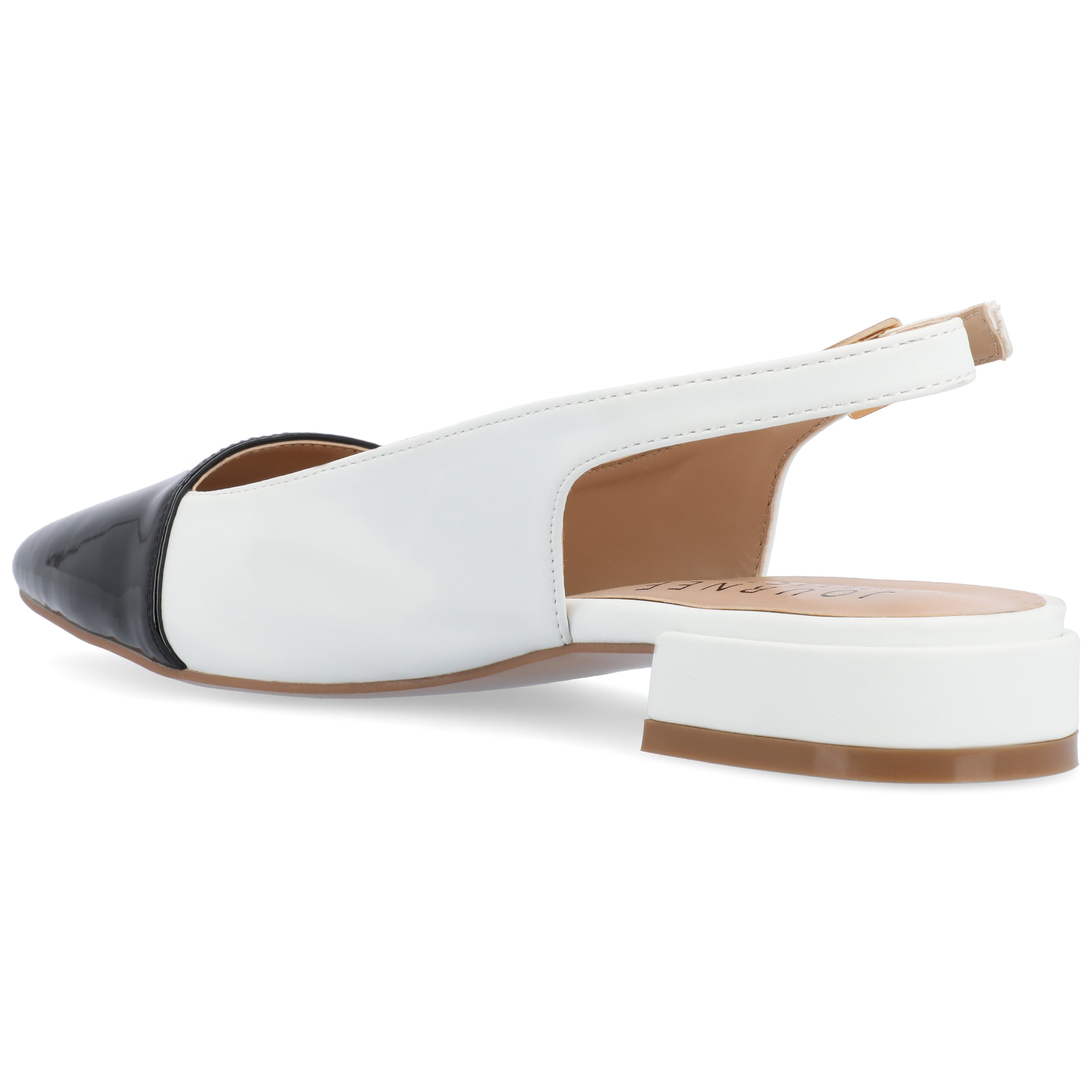 Journee Womens Bertie Sling Back Two Tone Pointed Toe Flats