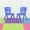 Blue, variant on Emma + Oliver 2 Pack Blue Plastic Stackable School Chair with 15.5"H Seat