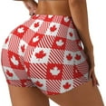 thumbnail image 2 of Naloa Maple Leaves1 Biker Shorts for Women Seamless Scrunch Short Women’s Yoga Shorts for Gym Running Sport Shorts - Large, 2 of 9