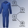 thumbnail image 5 of ACTIVE UNIFORMS Overall Workwear Men Long Sleeve Coveralls (Royal Blue, X-Large Tall), 5 of 7