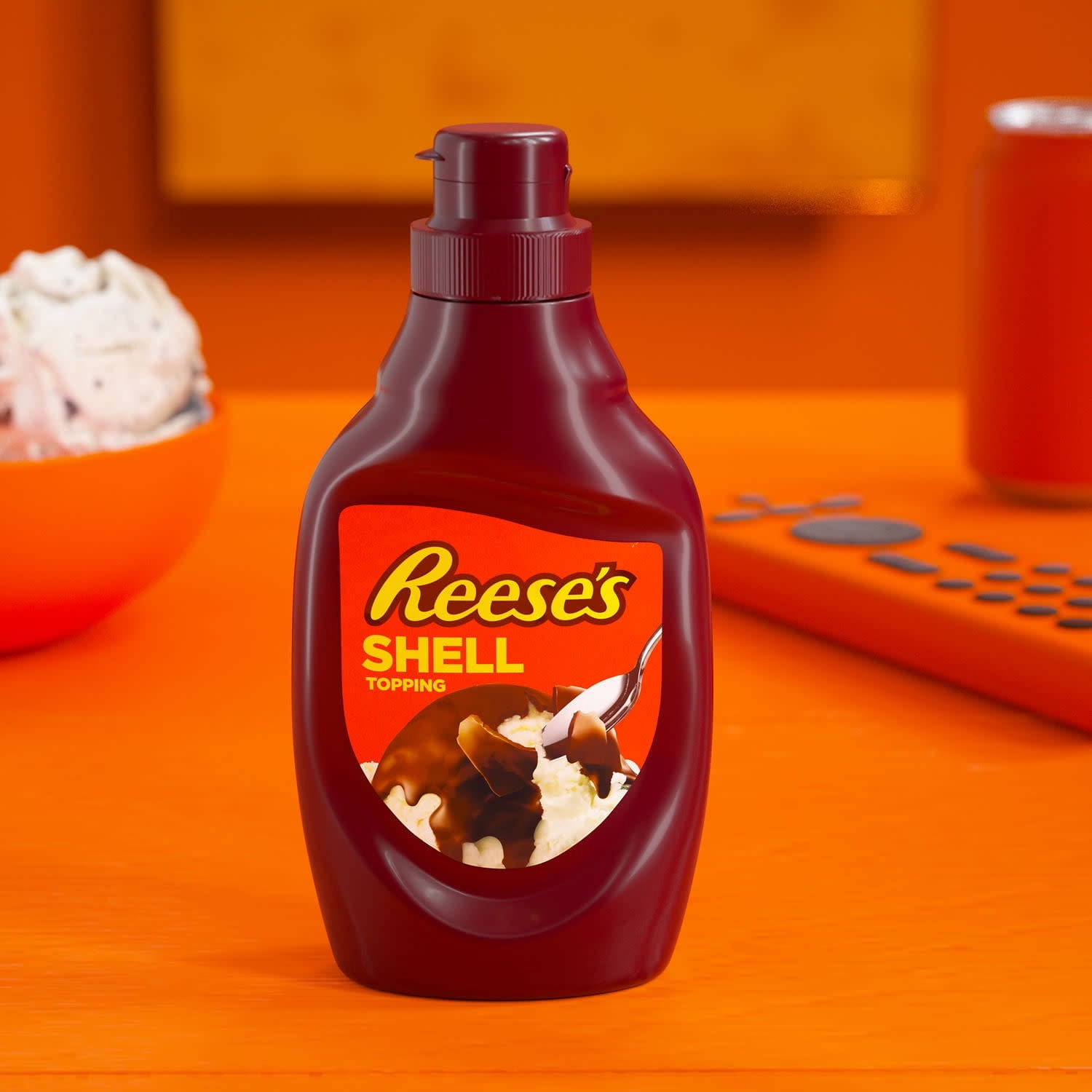 Reese's Chocolate Peanut Butter Shell Topping, Bottle 7.25 oz