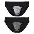 thumbnail image 2 of TANBOM Men's Bulge Enhancing Triangle Thong Bamboo Viscose Underwear Gray/Green XXXL 2-Pack, 2 of 6