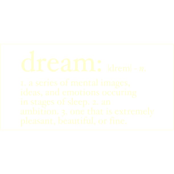 Dream Definition Vinyl Decal Medium Ivory