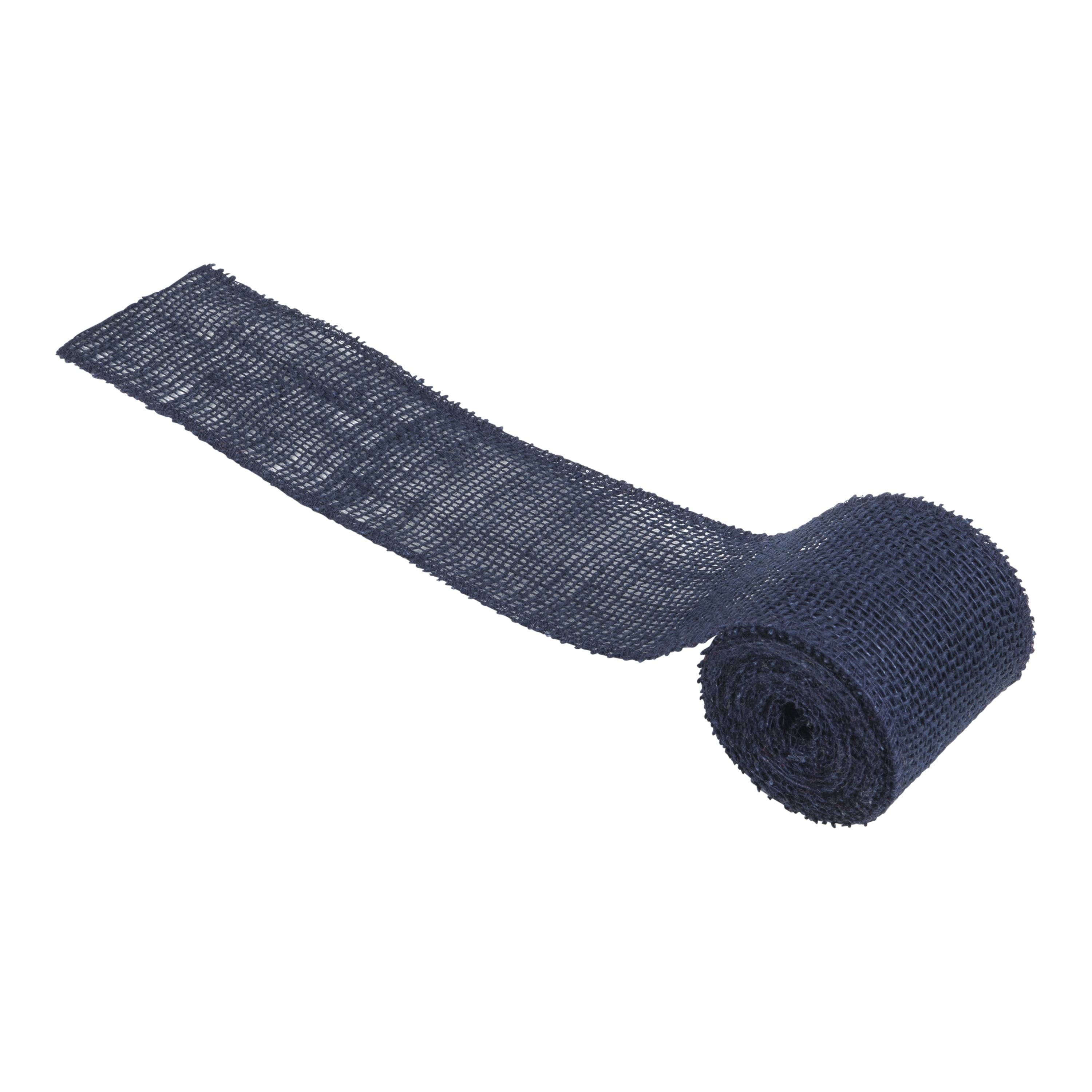 Love, Laugh, Craft Jute Burlap Roll Precut, Finished Edges, 3"W x 5-Yards, 740-36, Navy Blue