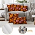 thumbnail image 6 of Pink Pumpkin Fall Outdoor Waterproof Pillow Covers, Thanksgiving Maple Leaves Farmhouse Decorative Square Throw Pillowcase Sofa Cushion Sham for Patio/Couch/Chair, 16"x16" 2 Pack, 6 of 8