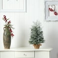 thumbnail image 5 of Nearly Natural 2ft. Winter Frosted Artificial Christmas Tree with 35 LED Lights in Burlap Base, 5 of 7