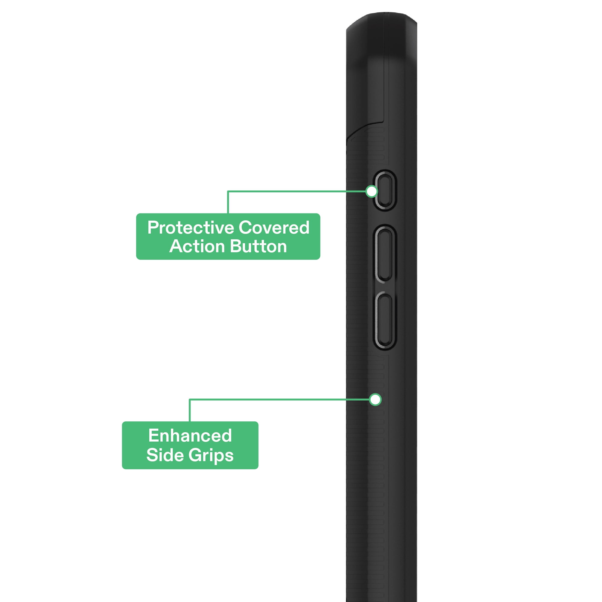 onn MagSafe Compatible Rugged Phone Case for iPhone 17 - Black