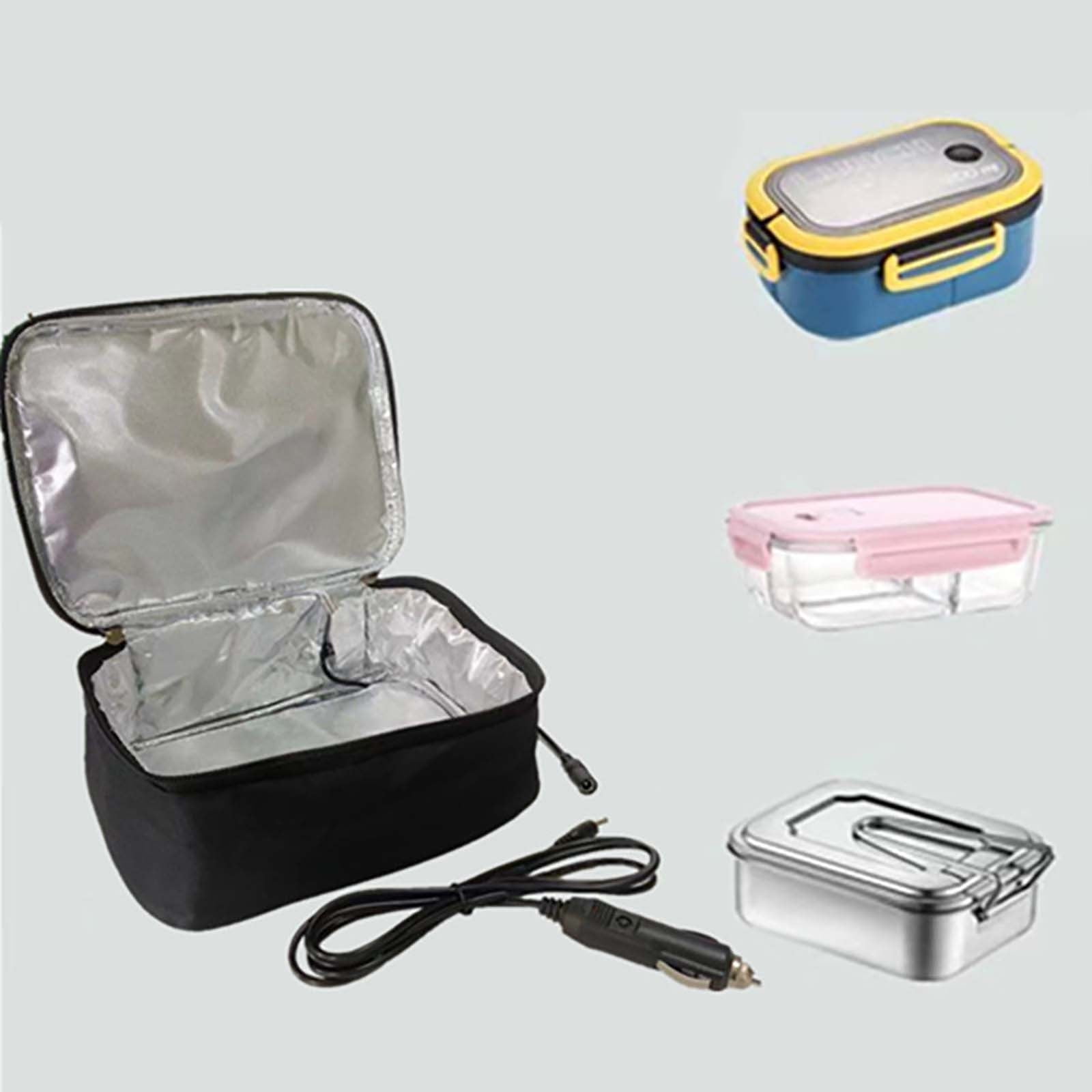 Heated Car Insulated Lunch Box, 12V Portable Food Warmer for Outdoor, Travel and Office, Fast Heating with Circulating Heat and Safe Food-Grade Material
