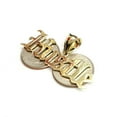 thumbnail image 6 of New 10k yellow Gold Hustle word Pendant charm polished shiny fine jewelry 6.3g, 6 of 12