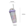 thumbnail image 3 of XIAOLE Summer Colorful Bubble Straw Cup Girl Heart Students High Value Water Cup Summer Cold Drinks Fruit Punch Portable Plastic Cups, 3 of 7