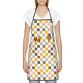 thumbnail image 3 of Easygdp Colorful Checkered 1 Apron Waterdrop Resistant with 2 Pockets,Oil Resistant Cooking Kitchen Chef Apron for Women Men, 3 of 7