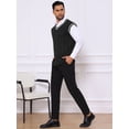 thumbnail image 5 of DARING DIVA Men's Solid Color V-Neck Sleeveless Cable Knitted Sweater Vest M Black, 5 of 7