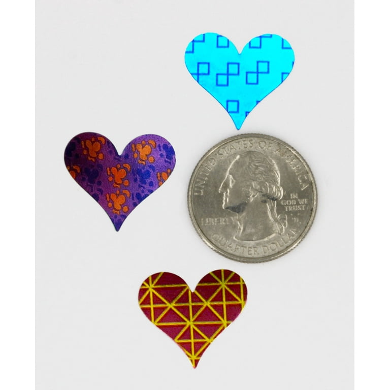 Royal Green Valentines Heart Stickers with Assorted Patterns Metallic  Sticker Hearts in Pink, Blue, Gold, Green, Purple Scrapbooking, Arts, and  Crafts