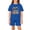 Blue, variant on Grblisyd Back to School Girls' Clothing Sets Boys Cute Letter Print Short Sleeve Crew Neck Shirt and Loose shorts Outfits Size 10-12 Years