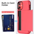 thumbnail image 3 of JETech Wallet Case for iPhone 12/12 Pro 6.1-Inch with Card Holder, Dual Layer Shockproof Protective Phone Cover, Sliding Hidden Slot (Red), 3 of 7