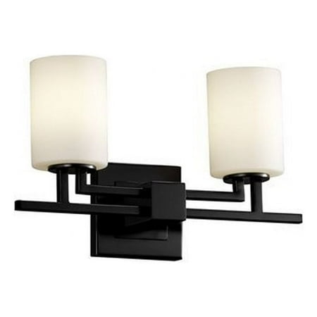 

Justice Design FSN-8702-10-OPAL-DBRZ Fusion Aero - 2 Light Bath Bar with Cylinder/Flat Rim Opal Glass Shade Dark Bronze Incandescent Matte Black Finish