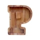 thumbnail image 2 of Lata de ahorros de madera con letras en inglés, lata de ahorros de vidrio transparente, alcancía, 2 of 6