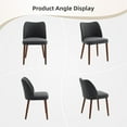thumbnail image 6 of Garvee Linen Dining Chairs Set of 2 Upholstered Wingback with Wood Legs Thick Cushions, 6 of 7