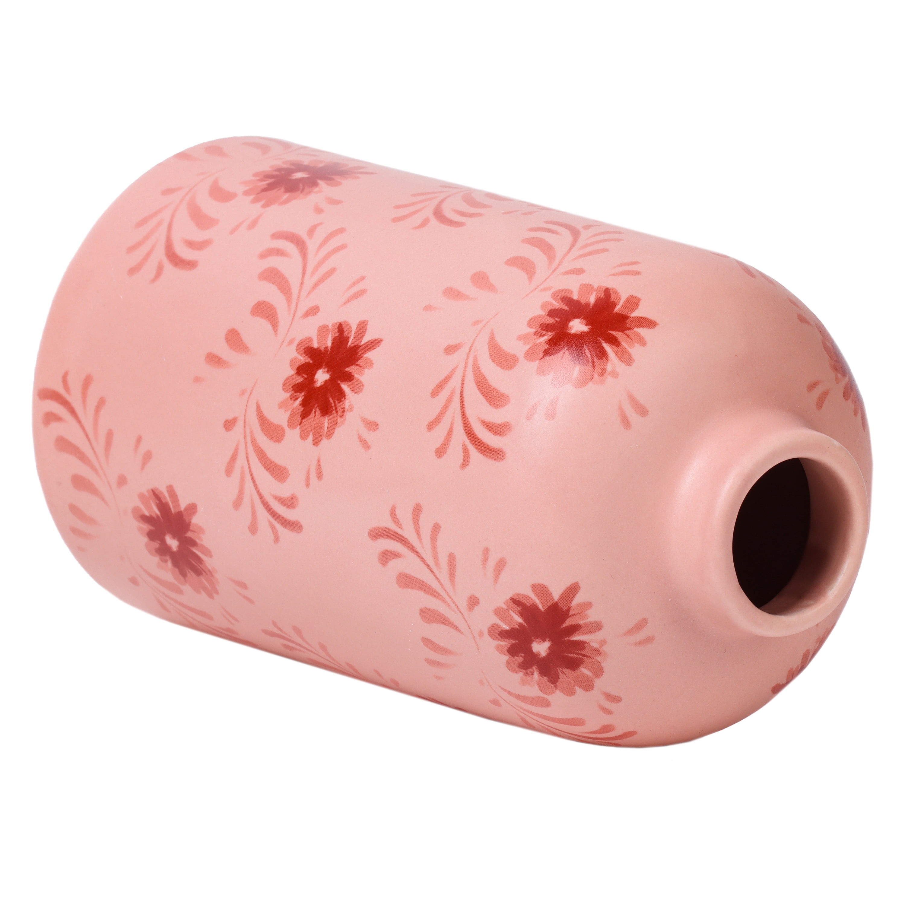 Mainstays by Becky G. & Alejandra Small 6.38 in Pink Flower Decorative Ceramic Vase