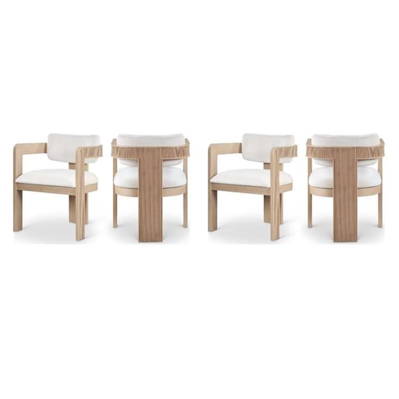 Pemberly Row Contemporary Cream Velvet Dining Chairs (Set of 4)