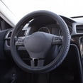 thumbnail image 3 of Auto Drive 1Piece Car Steering Wheel Cover Cheque Slate Black - Universal Fit, 22SWC95, 3 of 9