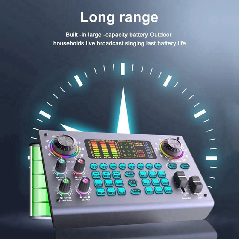 Professional Podcast Live Sound Card DJ Mixer Audio Mixer Equipment for PC Recording Singing Streaming Gaming