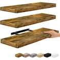 thumbnail image 1 of Sorbus Wall Mounted Floating Shelves for Wall Décor - Large 24 Inch, 3 Pack, Rustic Wood, 1 of 6