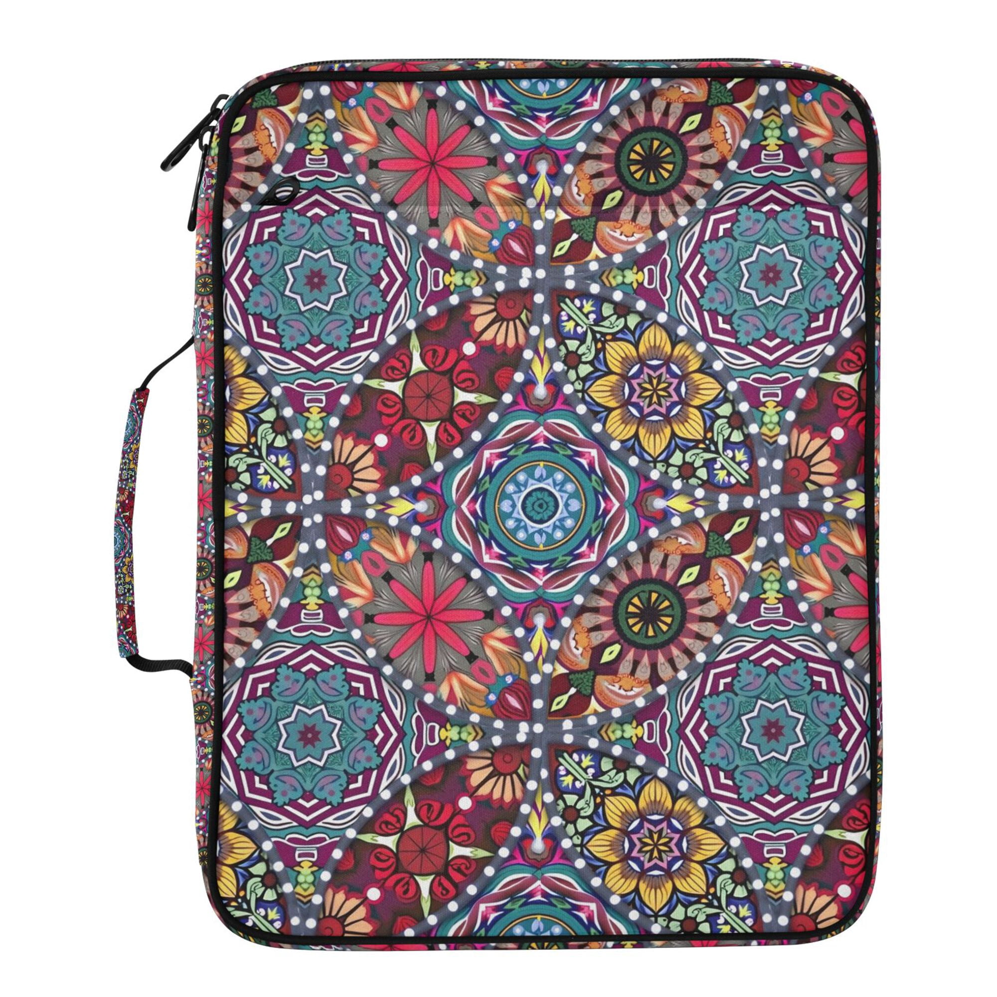 FORMRS Accordion File Folder A4 Size 7-Pocket Expanding Document Organizer Bag with 3 Ring Binder, Colorful Mandala Pattern