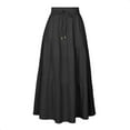 thumbnail image 3 of VUPSGEZ Women's Summer Boho Elastic High Waist Maxi Skirt A Line Flowy Swing Ruffle Tiered Long Beach Skirts With Pockets (Black,S), 3 of 3