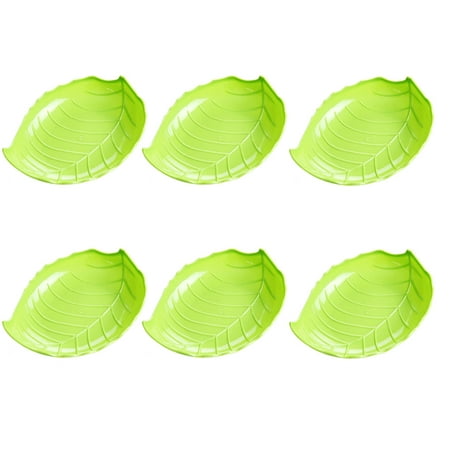 

6pcs Tree Leaf Fruit Dish Creative Fruit Plates Candy Dish Dried Fruit Tray for Party Home (Random Color)