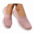 thumbnail image 3 of Fashion Breathable Sneaker Mesh Slip On Walking Shoes Arch Support Solid Color Pink, 3 of 8