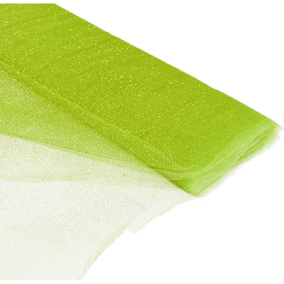Apple Green Tulle Glitter Fabric Bolt 54" Wide x 10 Yards (30 ft) for Wedding, Party & Event Decorations – Valentina Textiles Inc