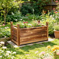 thumbnail image 4 of 23.6x11.8x13.3 " Carbonized Pine Wood Raised Garden Bed Patio Outdoor Vegetable Planting Box, 4 of 12